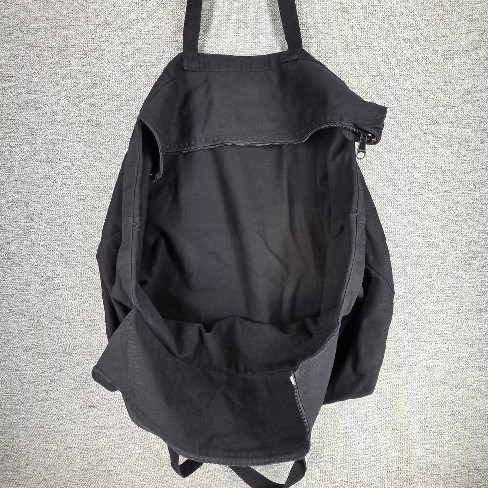 AWAY LARGE BLACK TRAVEL TOTE BAG CANVAS OVERSIZED CARRYALL WITH TOP ZIP CLOSURE - Picture 7 of 10